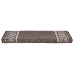 Tapis d'escalier auto-adhésifs 15 pcs Marron 65 x 21 x 4 cm 519352519352