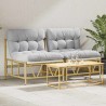 Sièges extérieurs avec coussin 2 pcs Gris clair Acier 519359519359