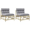 Sièges extérieurs avec coussin 2 pcs Gris clair Acier 519359519359