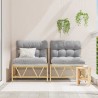 Sièges extérieurs avec coussin 2 pcs Gris clair Acier 519359519359