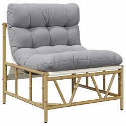 Sièges extérieurs avec coussin 2 pcs Gris clair Acier 519359519359