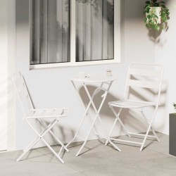 Ensemble bistro de jardin 3 pcs Blanc Acier 519399519399