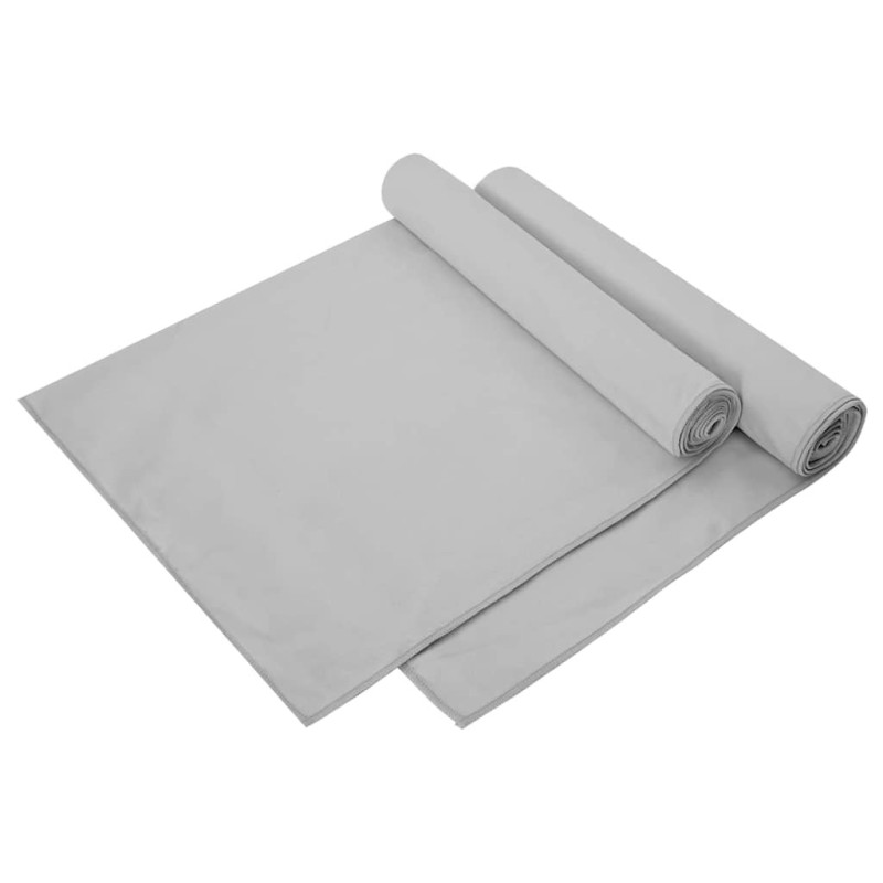 Serviettes de sport 2 pcs Gris 140 x 70 cm 519403519403
