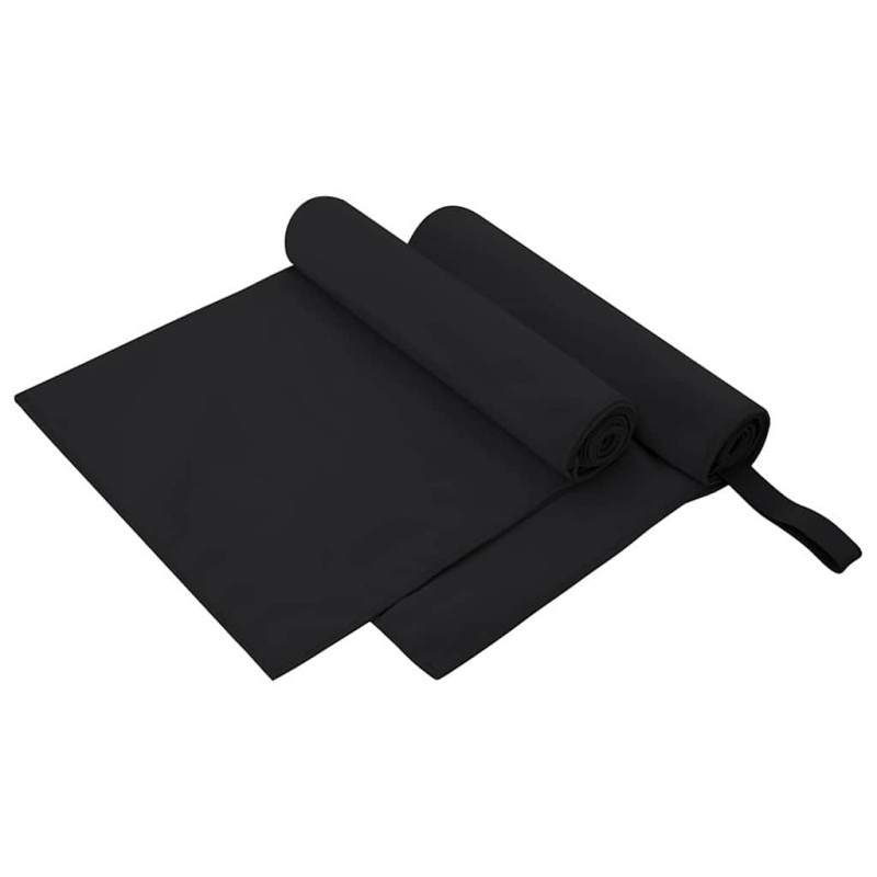 Serviettes de sport 2 pcs Noir 100 x 50 cm 519412519412