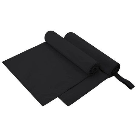 Serviettes de sport 2 pcs Noir 100 x 50 cm 519412519412