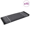 Tapis d'escalier auto-adhésifs 15 pcs Anthracite 65 x 21 x 4 cm 519414519414