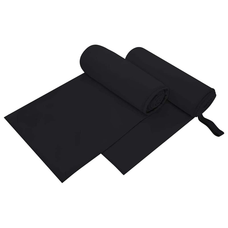 Serviettes de sport 2 pcs Noir 200 x 100 cm 519416519416