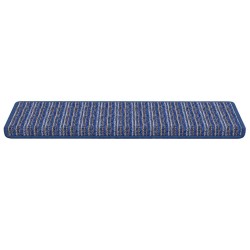 Tapis d'escalier auto-adhésifs Rayé 15 pcs Bleu 65 x 21 x 4 cm 519418519418