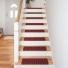 Tapis d'escalier auto-adhésifs Rayé 15 pcs Rouge 65 x 21 x 4 cm 519419519419