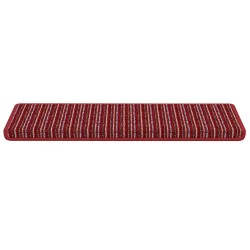 Tapis d'escalier auto-adhésifs Rayé 15 pcs Rouge 65 x 21 x 4 cm 519419519419