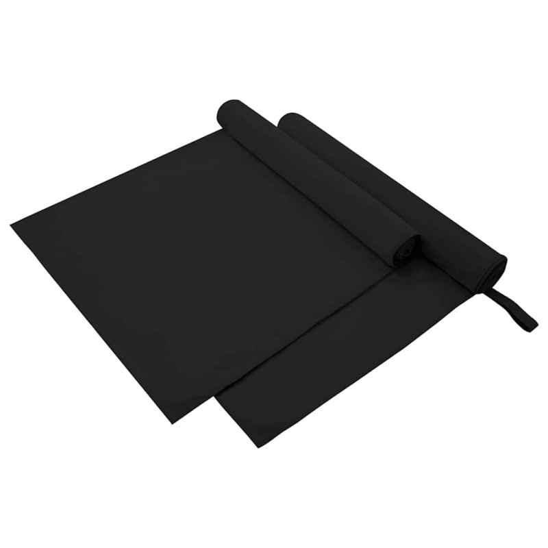 Serviettes de sport 2 pcs Noir 180 x 90 cm 519420519420