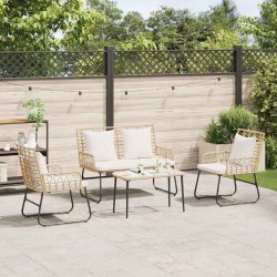 Ensemble de salle à manger pour jardin 3 pcs Marron et Crème 519424519424