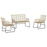 Ensemble de salle à manger pour jardin 3 pcs Marron et Crème 519424519424
