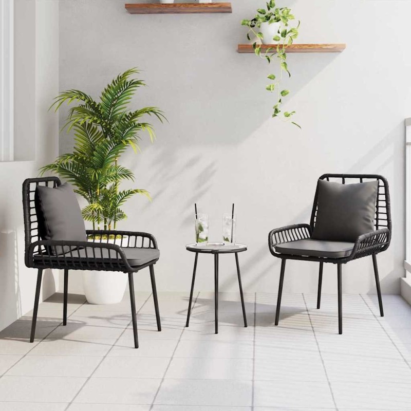 Ensemble de salle à manger pour jardin 3 pcs Noir et anthracite 519426519426