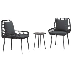 Ensemble de salle à manger pour jardin 3 pcs Noir et anthracite 519426519426