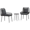 Ensemble de salle à manger pour jardin 3 pcs Noir et anthracite 519426519426