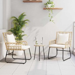 Ensemble de salle à manger pour jardin 3 pcs Marron et Crème 519429519429