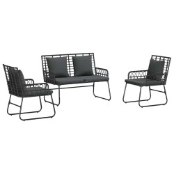 Ensemble de salle à manger pour jardin 3 pcs Noir et anthracite 519430519430