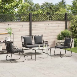 Ensemble de salle à manger pour jardin 3 pcs Noir et anthracite 519430519430