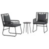 Ensemble de salle à manger pour jardin 3 pcs Noir et anthracite 519432519432