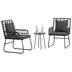 Ensemble de salle à manger pour jardin 3 pcs Noir et anthracite 519432519432