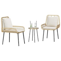 Ensemble de salle à manger pour jardin 3 pcs Marron et Crème 519434519434