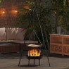 Trépied de Feu de Camp 3 pcs Noir Acier 519435519435