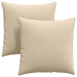 Coussins de canapé 2 pcs Crème 80 x 80 cm tissu 519503519503