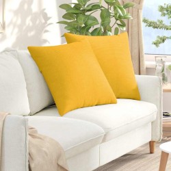 Coussins de canapé 2 pcs Jaune clair 60 x 60 cm 519516519516