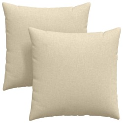 Coussins de canapé 2 pcs Crème 80 x 80 cm tissu 519517519517
