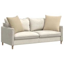 Coussins de canapé 2 pcs Crème 60 x 60 cm tissu 519534519534