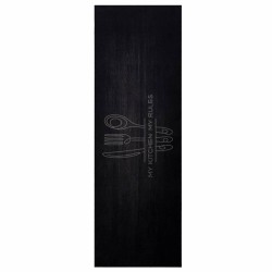 Tapis de Cuisine Couverts Noir 180 x 60 cm Velours 519593519593