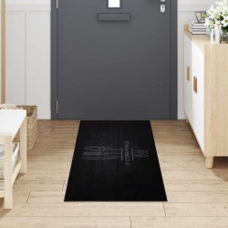 Tapis de Cuisine Couverts Noir 180 x 60 cm Velours 519593519593