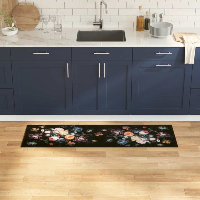 Tapis de Cuisine Noir 150 x 45 cm Velours 519595519595
