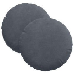 Coussins de siège 2 pcs Gris foncé Ø30 x 13 cm Velours 519637519637