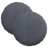Coussins de siège 2 pcs Gris foncé Ø30 x 13 cm Velours 519637519637