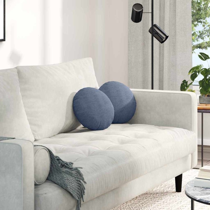 Coussins de siège 2 pcs Bleu Ø30 x 13 cm 519640519640