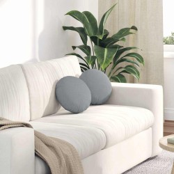 Coussins de siège 2 pcs Gris clair Ø30 x 13 cm tissu 519642519642