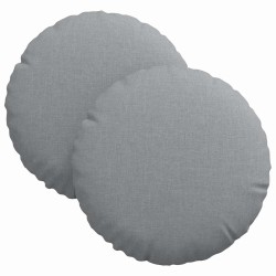 Coussins de siège 2 pcs Gris clair Ø30 x 13 cm tissu 519642519642