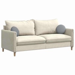 Coussins de siège 2 pcs Gris clair Ø30 x 13 cm tissu 519642519642