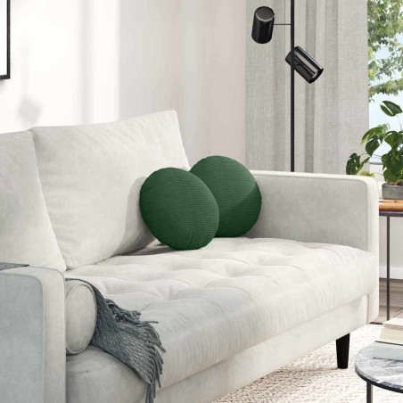 Coussins de siège 2 pcs Vert foncé Ø30 x 13 cm 519647519647
