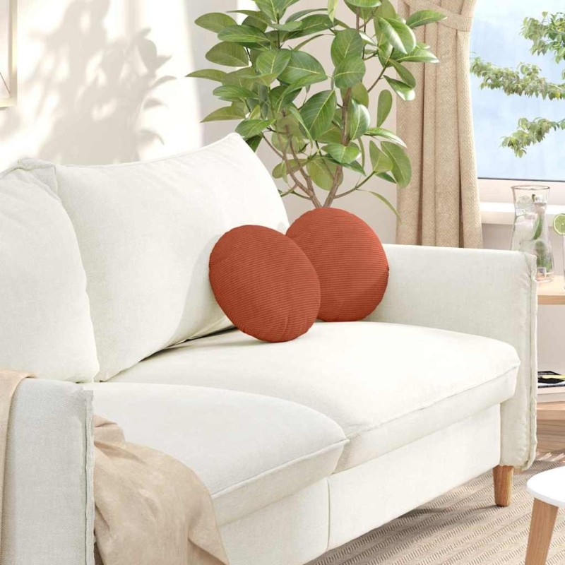 Coussins de siège 2 pcs Rouge orange Ø30 x 13 cm 519650519650