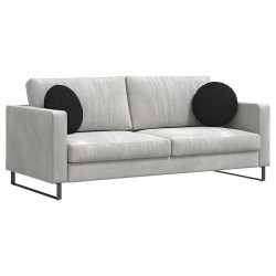 Coussins de siège 2 pcs Noir Ø40 x 13 cm tissu 519651519651