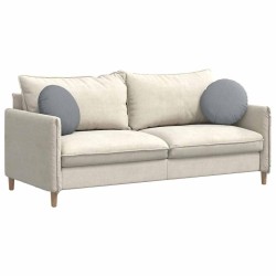 Coussins de siège 2 pcs Gris clair Ø40 x 13 cm tissu 519653519653