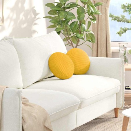 Coussins de siège 2 pcs Jaune clair Ø30 x 13 cm 519654519654