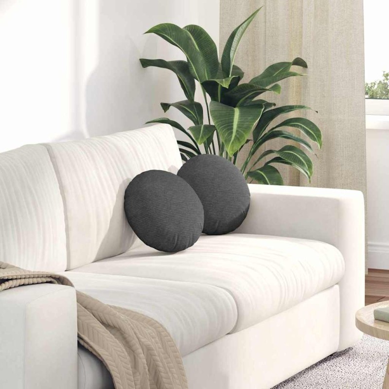 Coussins de siège 2 pcs Gris foncé Ø30 x 13 cm 519655519655