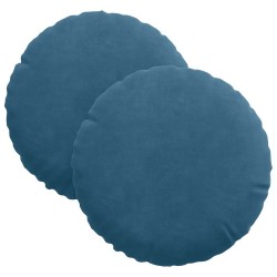 Coussins de siège 2 pcs Bleu Ø30 x 13 cm Velours 519656519656