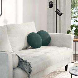 Coussins de siège 2 pcs Vert foncé Ø30 x 13 cm Velours 519658519658