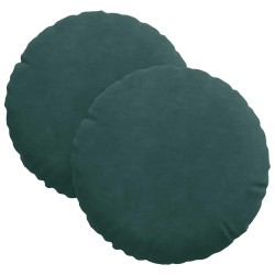 Coussins de siège 2 pcs Vert foncé Ø30 x 13 cm Velours 519658519658