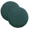 Coussins de siège 2 pcs Vert foncé Ø30 x 13 cm Velours 519658519658